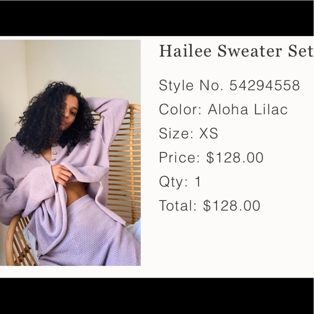 Free People Hailee Sweater Set in Lilac XS